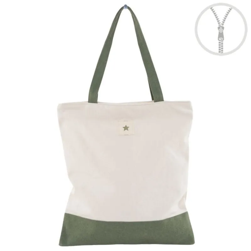 TOTEBAG CON CREMALLERA - VERDE TOTEBAG CON CREMALLERA - VERDE