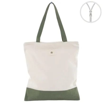 TOTEBAG CON CREMALLERA - VERDE 